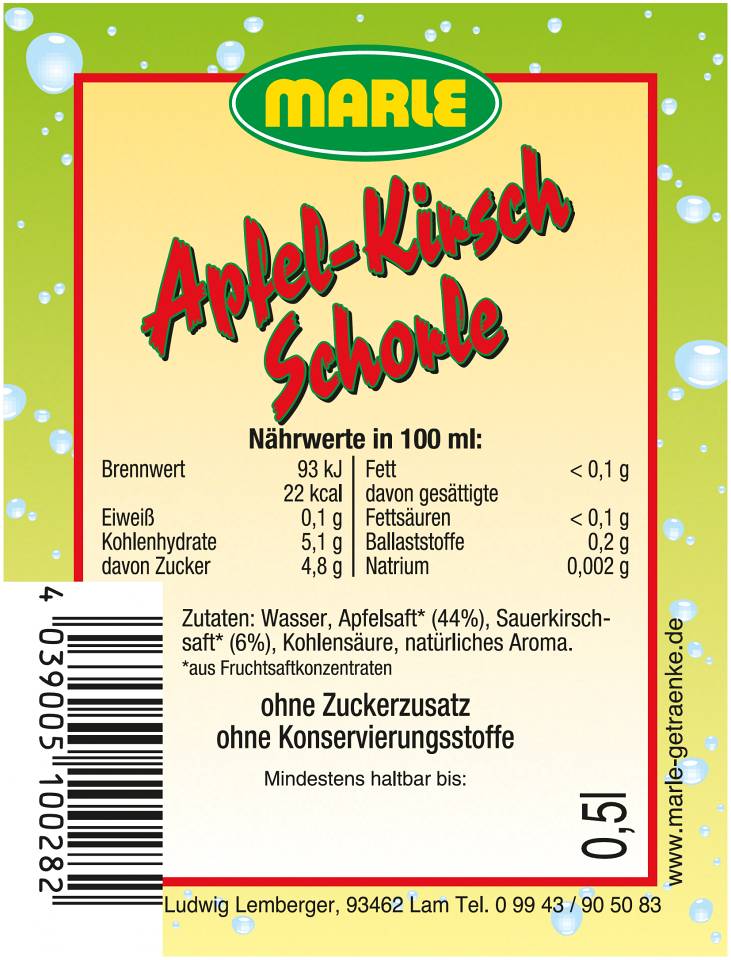 Marle Apfel-Kirsch-Schorle 10028